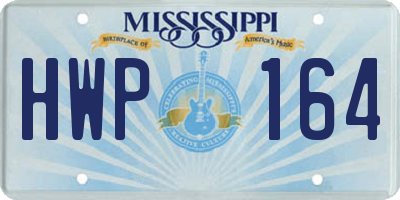 MS license plate HWP164