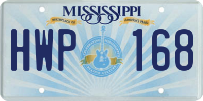 MS license plate HWP168