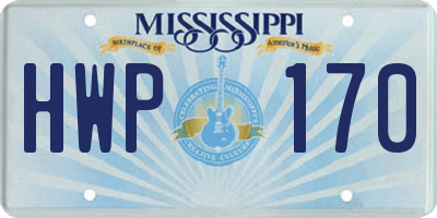 MS license plate HWP170