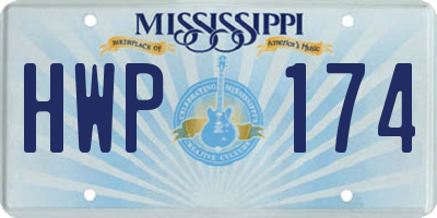 MS license plate HWP174