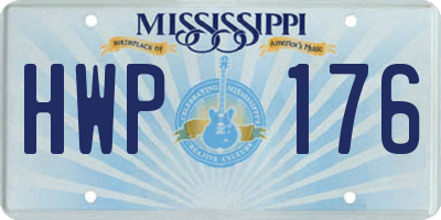 MS license plate HWP176