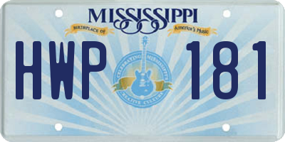 MS license plate HWP181