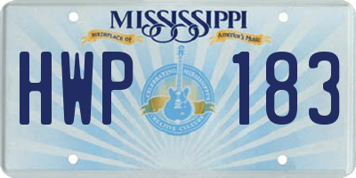 MS license plate HWP183