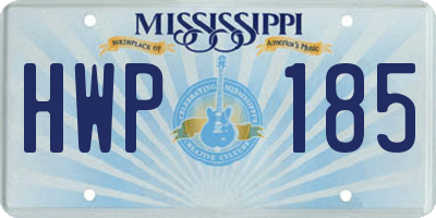 MS license plate HWP185