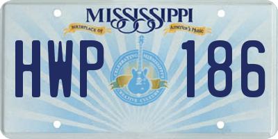 MS license plate HWP186