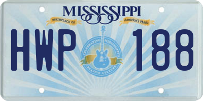 MS license plate HWP188