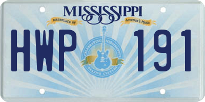MS license plate HWP191