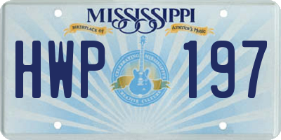 MS license plate HWP197