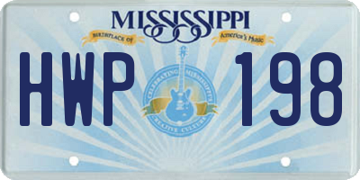 MS license plate HWP198