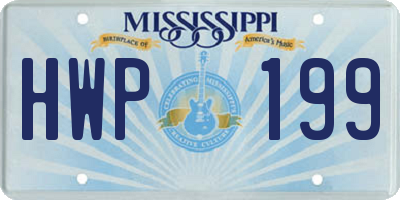MS license plate HWP199