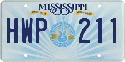 MS license plate HWP211