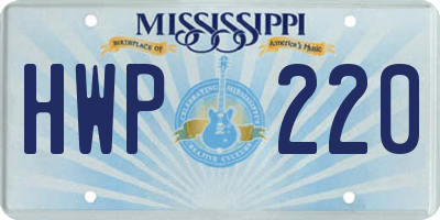 MS license plate HWP220