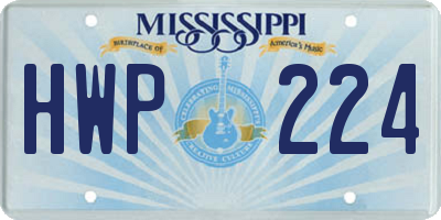 MS license plate HWP224