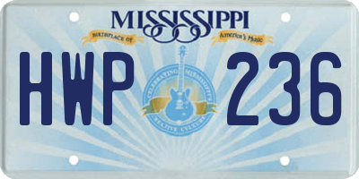 MS license plate HWP236