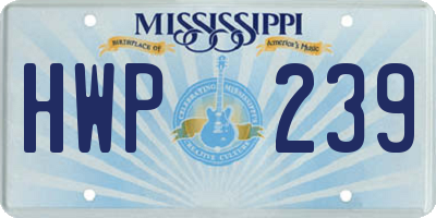 MS license plate HWP239