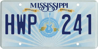 MS license plate HWP241