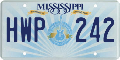 MS license plate HWP242