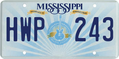 MS license plate HWP243