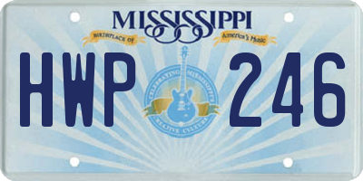 MS license plate HWP246
