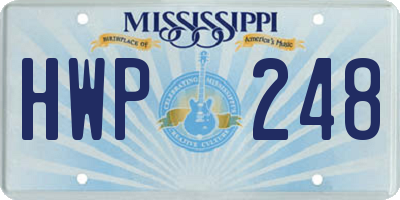 MS license plate HWP248
