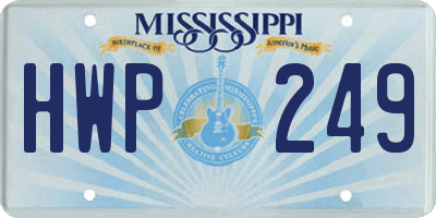 MS license plate HWP249