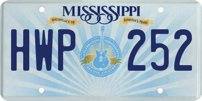MS license plate HWP252