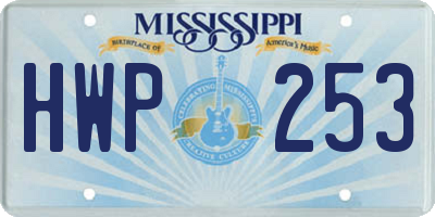 MS license plate HWP253