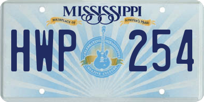 MS license plate HWP254