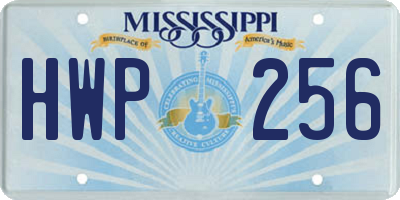 MS license plate HWP256