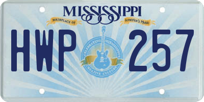 MS license plate HWP257