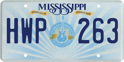 MS license plate HWP263