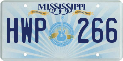 MS license plate HWP266