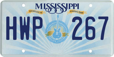 MS license plate HWP267