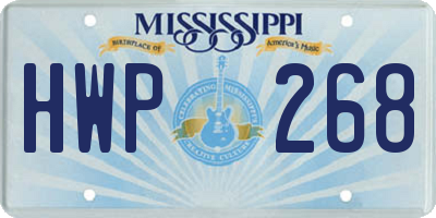 MS license plate HWP268