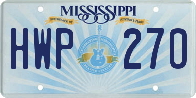 MS license plate HWP270