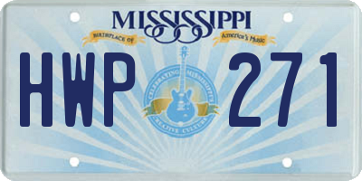 MS license plate HWP271