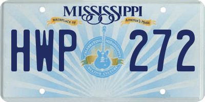 MS license plate HWP272