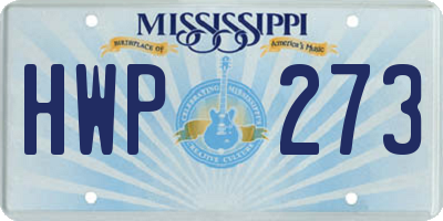MS license plate HWP273