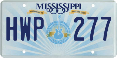 MS license plate HWP277