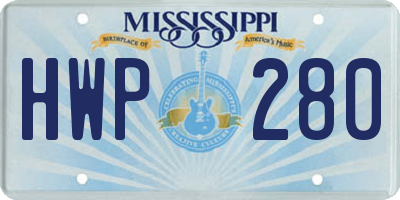MS license plate HWP280