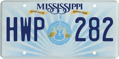 MS license plate HWP282