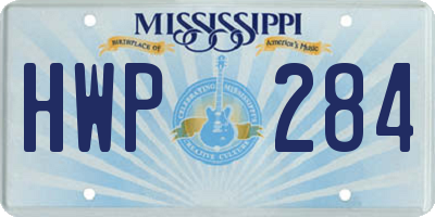 MS license plate HWP284