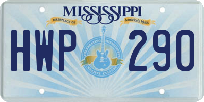 MS license plate HWP290