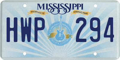 MS license plate HWP294