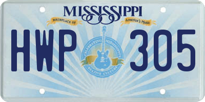 MS license plate HWP305