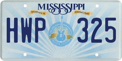 MS license plate HWP325