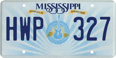 MS license plate HWP327