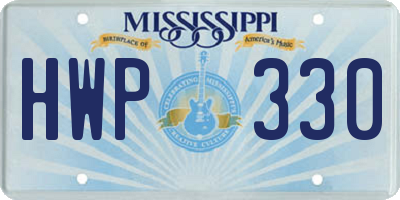 MS license plate HWP330