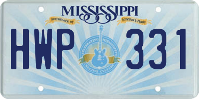MS license plate HWP331