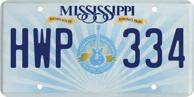 MS license plate HWP334